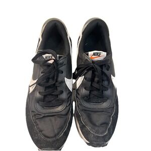 Nike Waffle Debut Retro Sneaker Mens 10 Black White Casual Running Shoe Suede